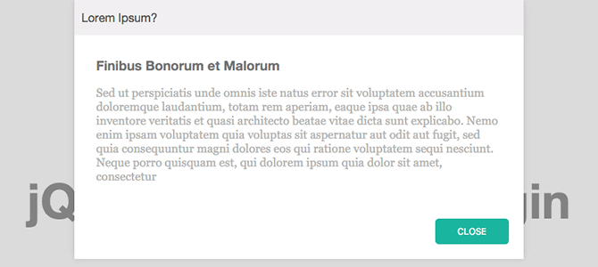 jQuery Popdown Example